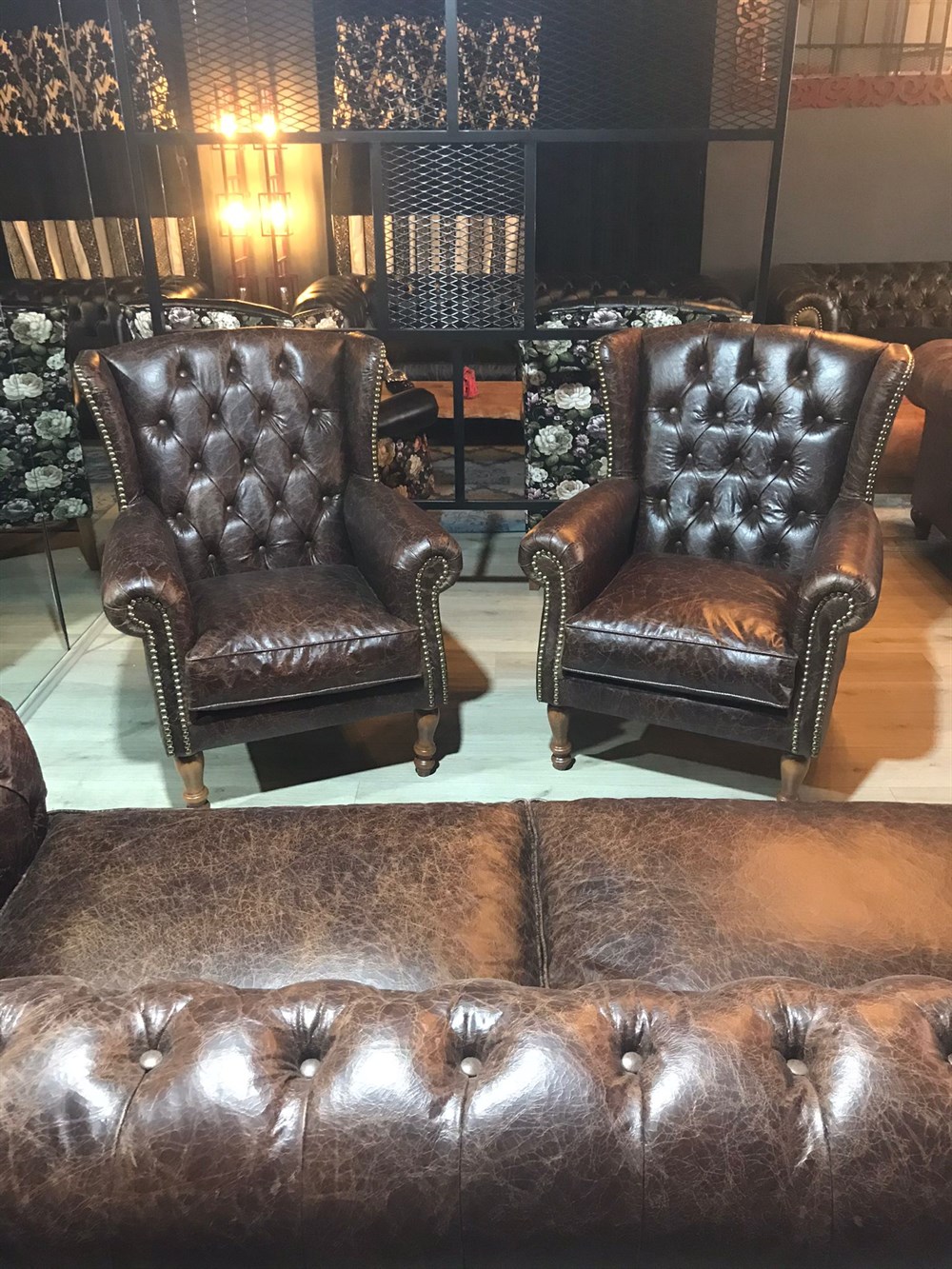 3A HAKİKİ DERİ OLD NAVY CHESTERFİELD TAKIMI 