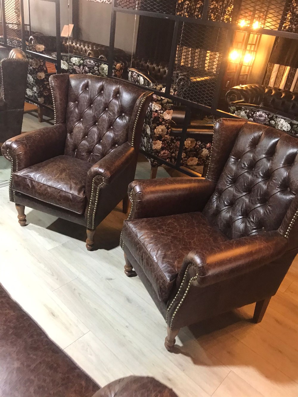 3A HAKİKİ DERİ OLD NAVY CHESTERFİELD TAKIMI 