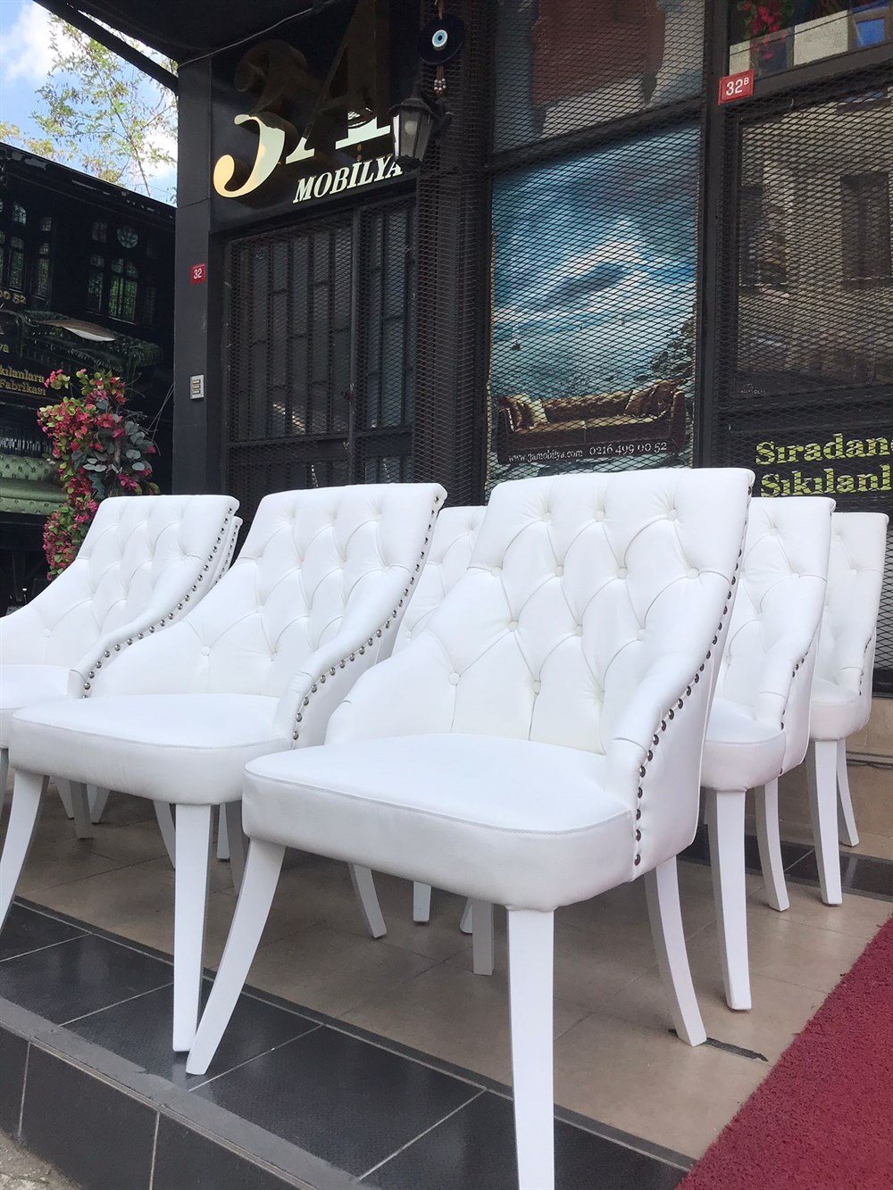 3A HAKİKİ DERİ WHİTE SWAN LUXURY CHAİR