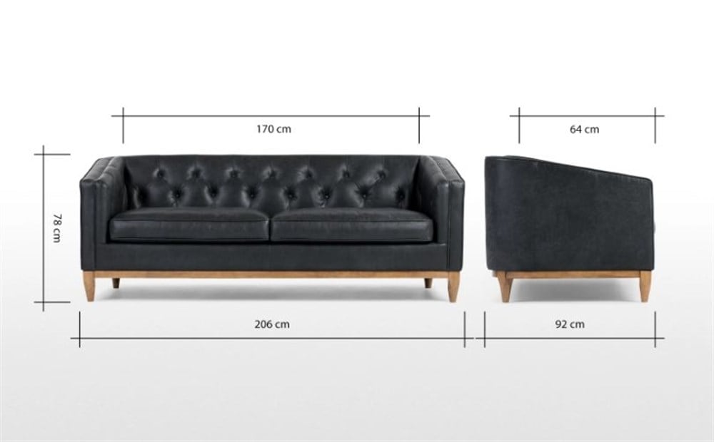 3A LANCHESTER HAKİKİ DERİ KANEPE