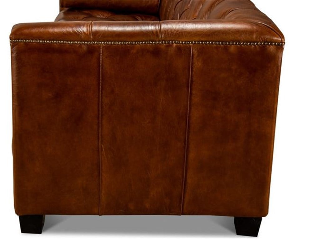 3A Leather Dark Hardwood Kanepe