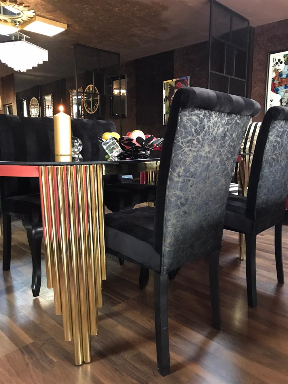 3A LUXURY GOLD & BLACK YEMEK TAKIMI