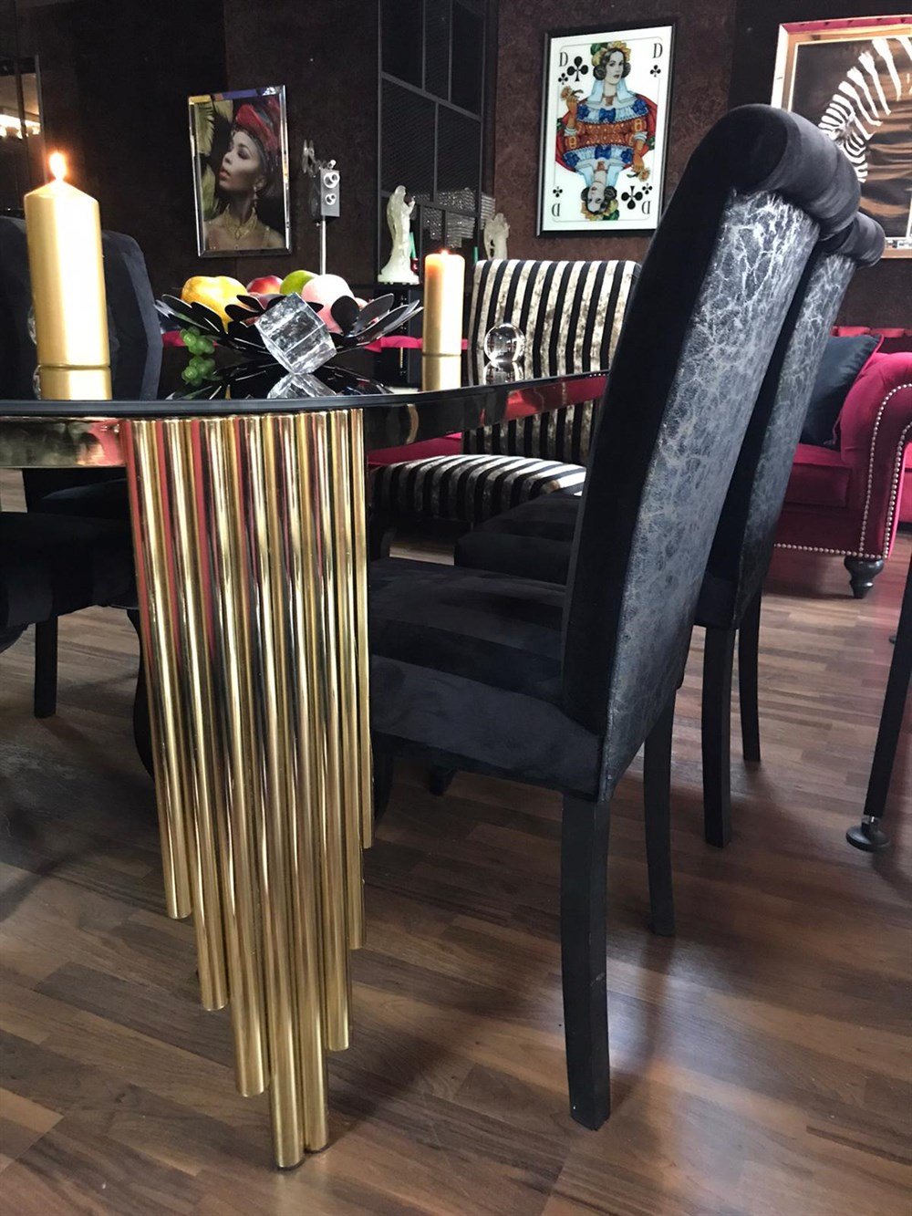 3A LUXURY GOLD & BLACK YEMEK TAKIMI