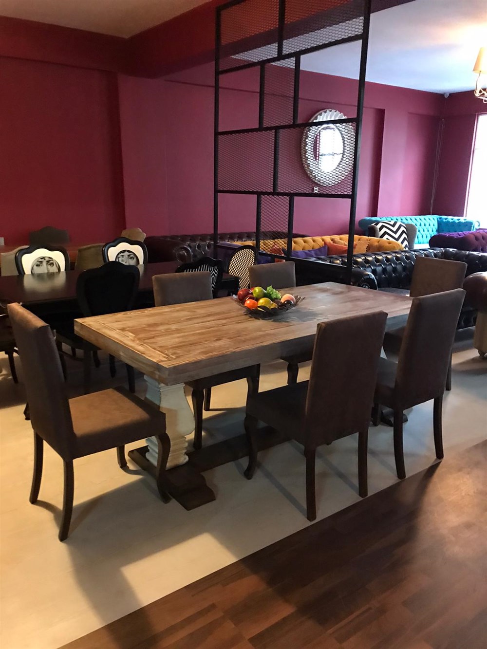 3A MABİLYA OLD NAVY DOĞAL AĞAÇ YEMEK MASASI TAKIMI