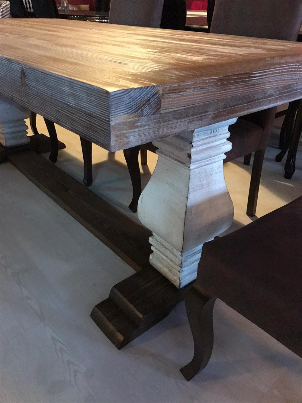 3A MABİLYA OLD NAVY DOĞAL AĞAÇ YEMEK MASASI TAKIMI