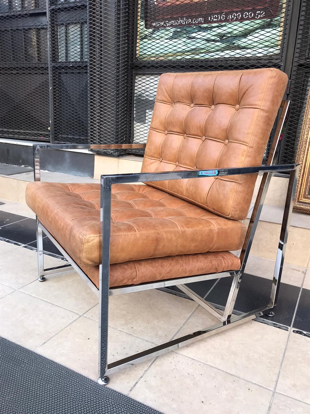 3A MOBİLYA  ELEGANCE HAKİKİ DERİ BERJER 