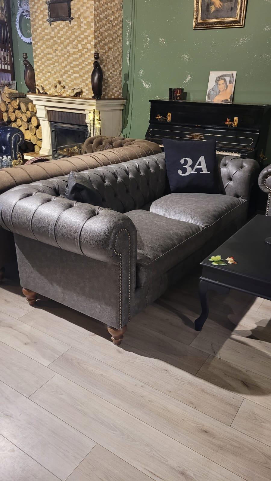 3A MOBİLYA ANGERS CHESTERFİELD  3+1 BERJER 