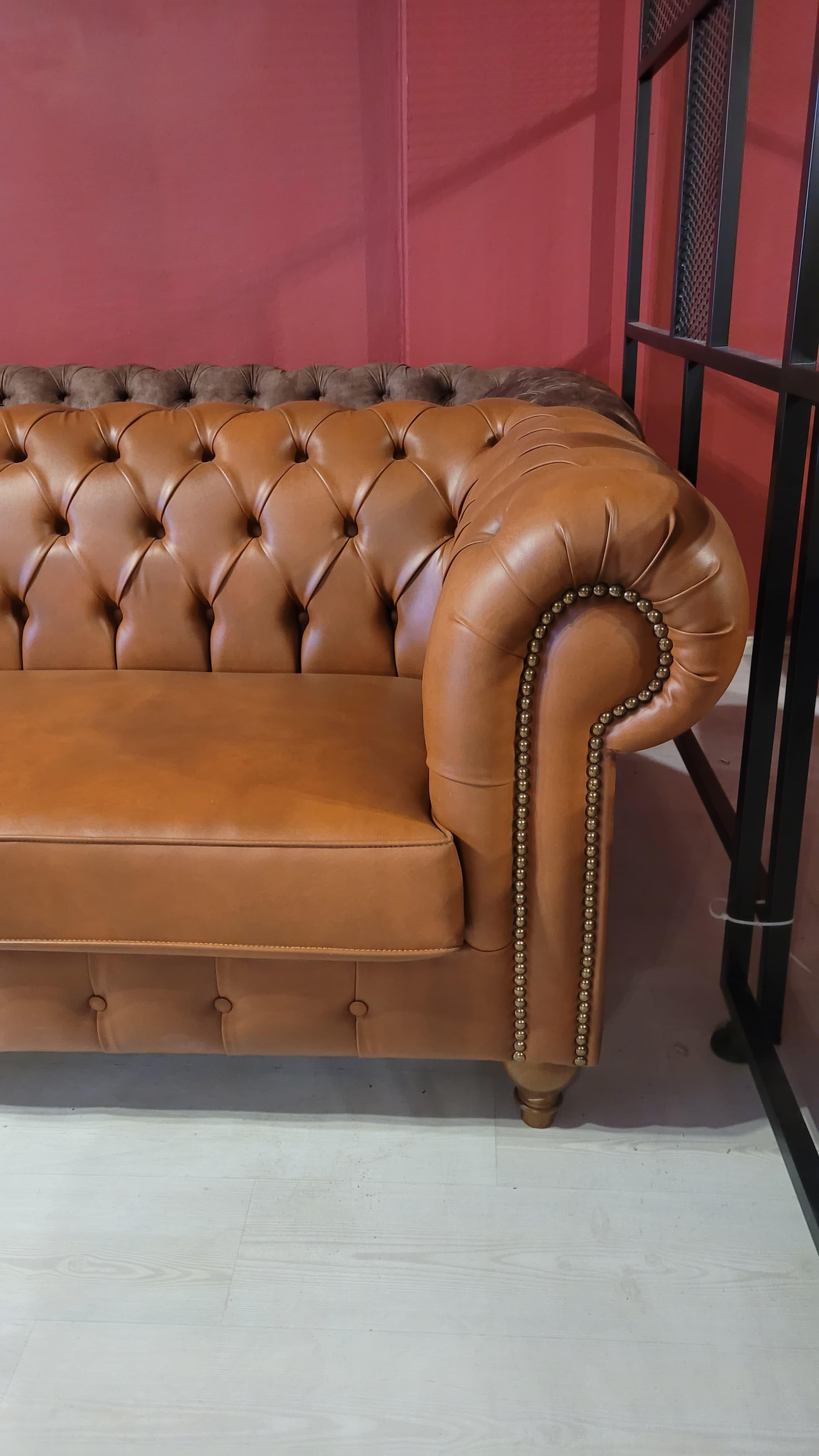 3A MOBİLYA ATLAS TABA CHESTERFİELD BERJER 3+1