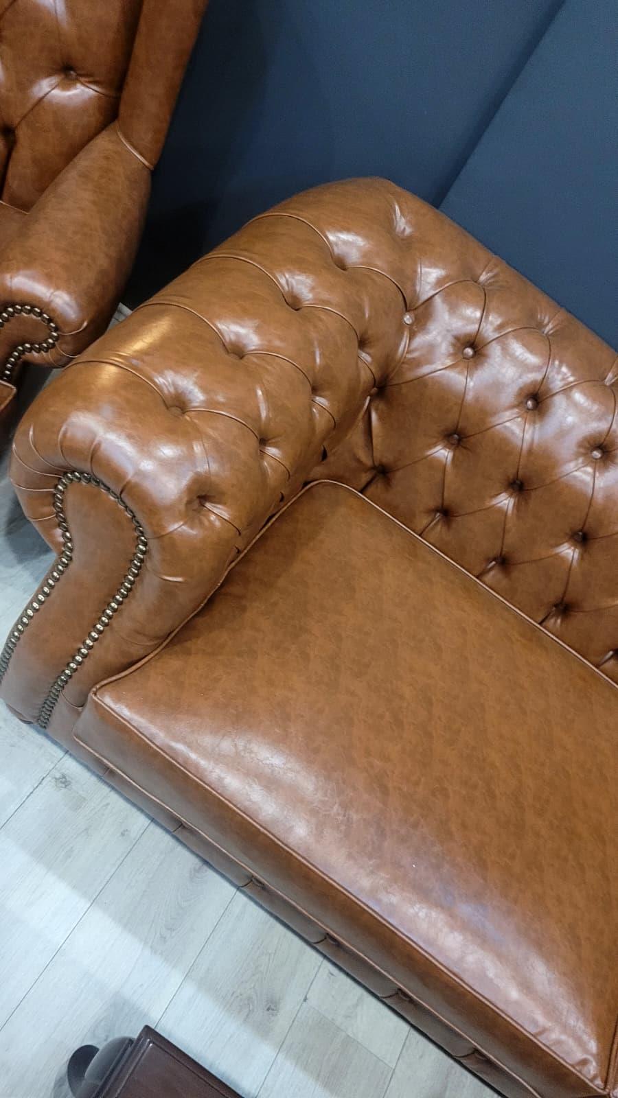 3A MOBİLYA BASTON CHESTERFİELD TAKIMI 3+1+1+PUF