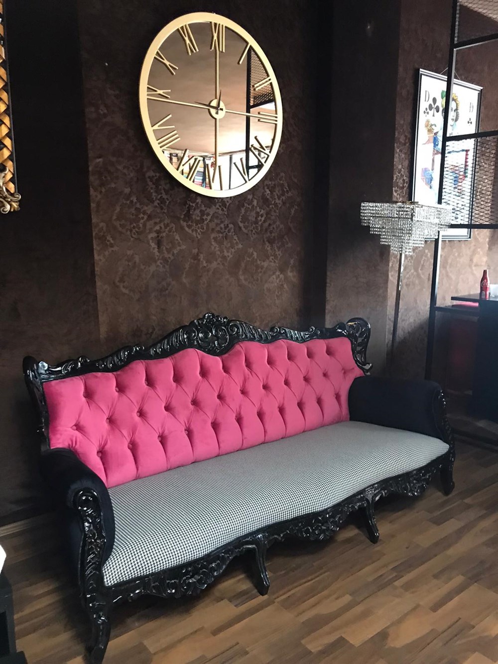 3A Mobilya Black & Pink Kanepe