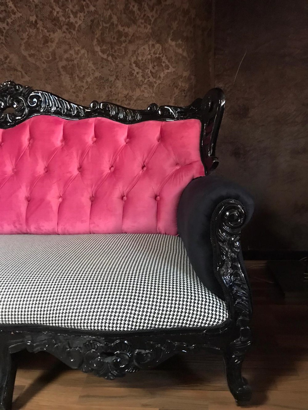 3A Mobilya Black & Pink Kanepe