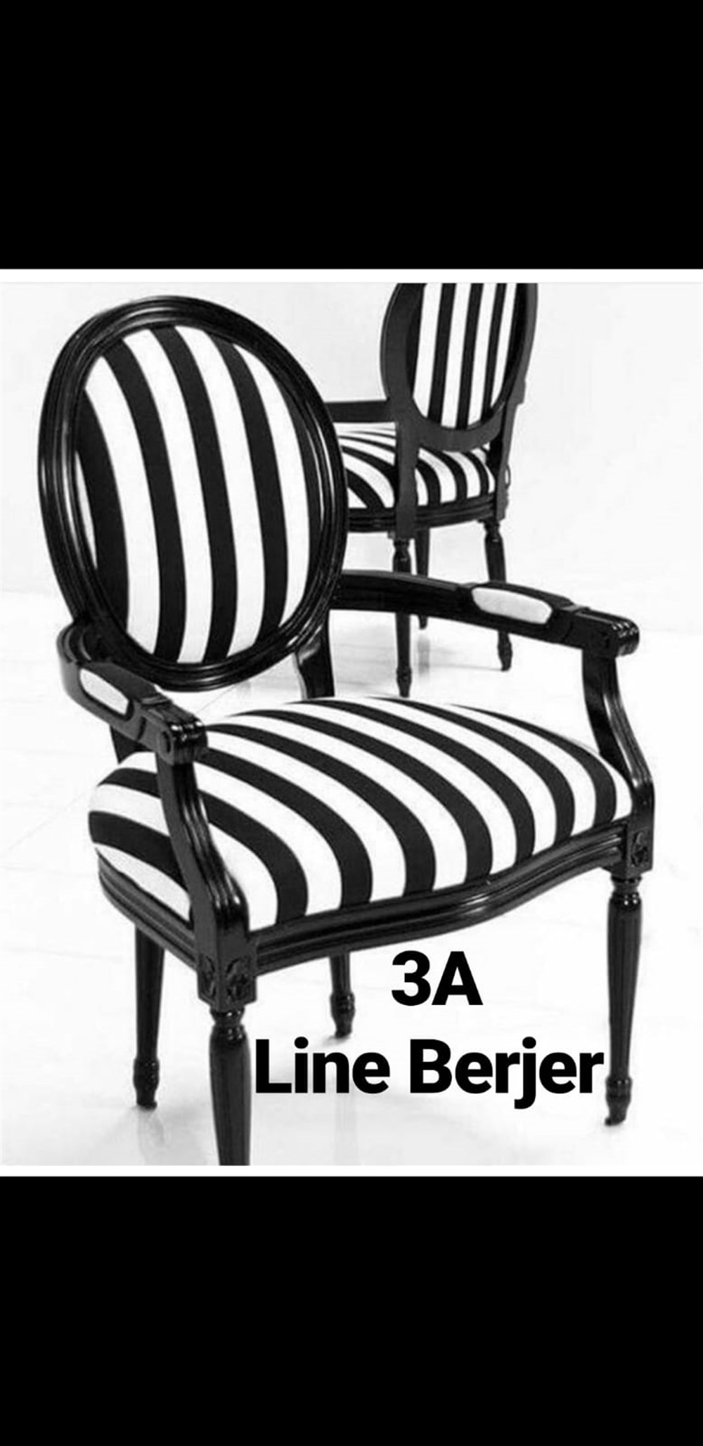 3A Mobilya black line berjer 