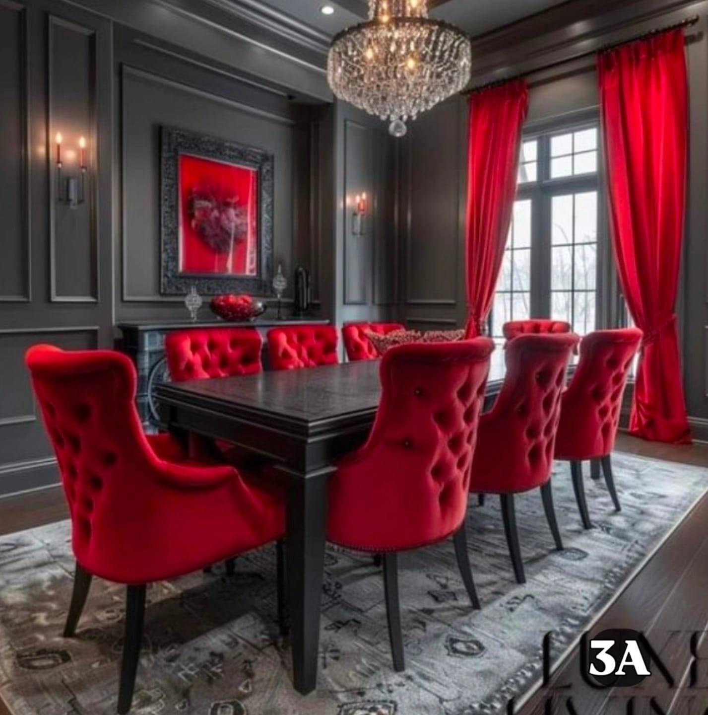 3A MOBİLYA BLACK RED YEMEK MASASI 