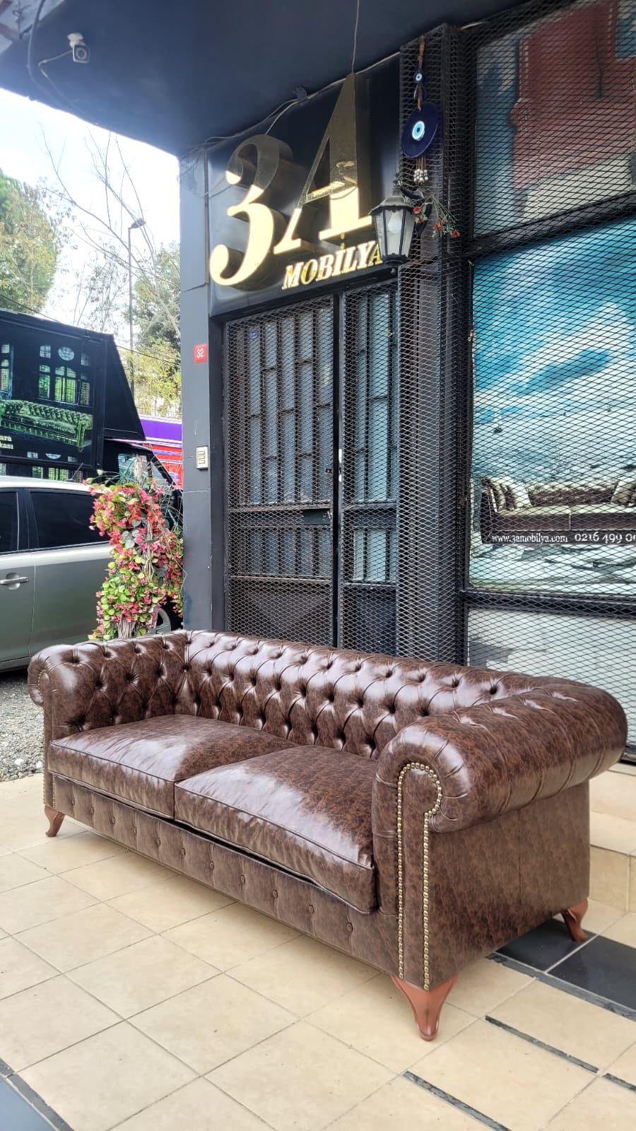 3A MOBİLYA BROWN MAGİC CHESTERFİELD 