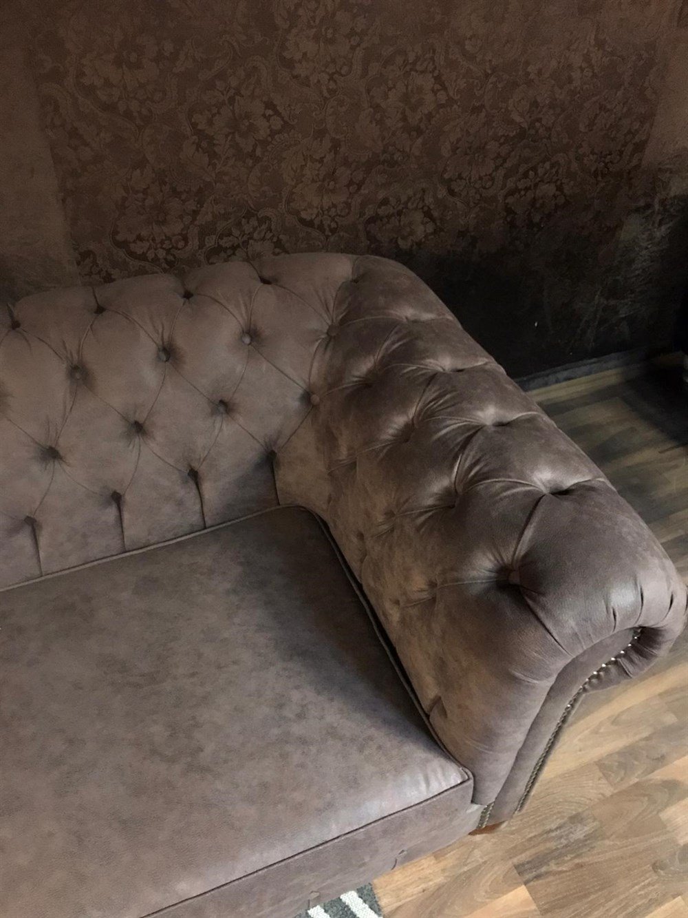 3A MOBİLYA BROWN NUBUK CHESTERFİELD 