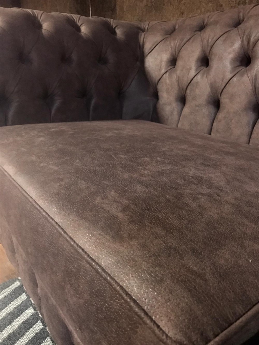 3A MOBİLYA BROWN NUBUK CHESTERFİELD 