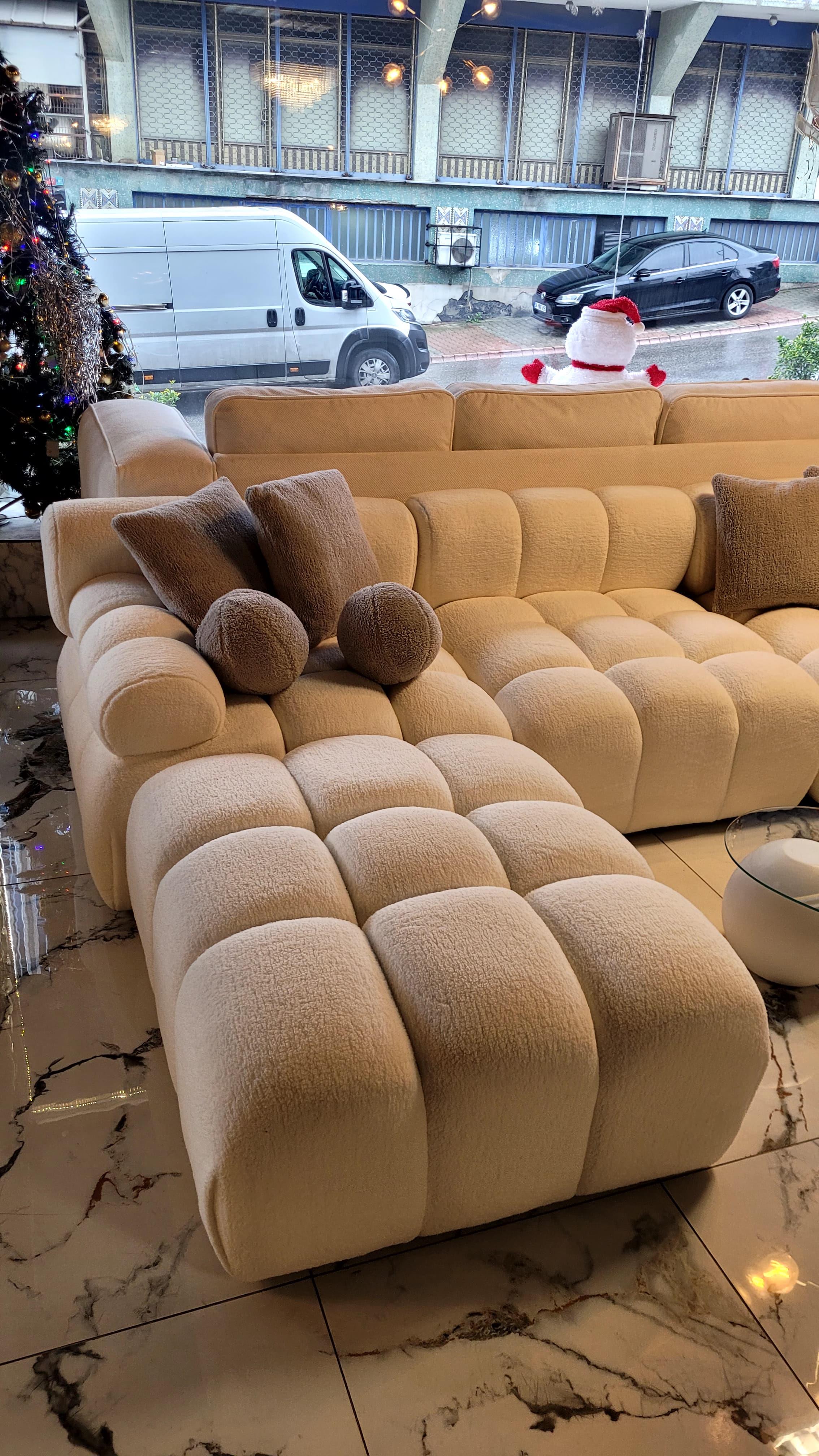 3A MOBİLYA BUKLE CORNER L KANEPE KÖŞE KOLTUK SEHPA HEDİYELİ