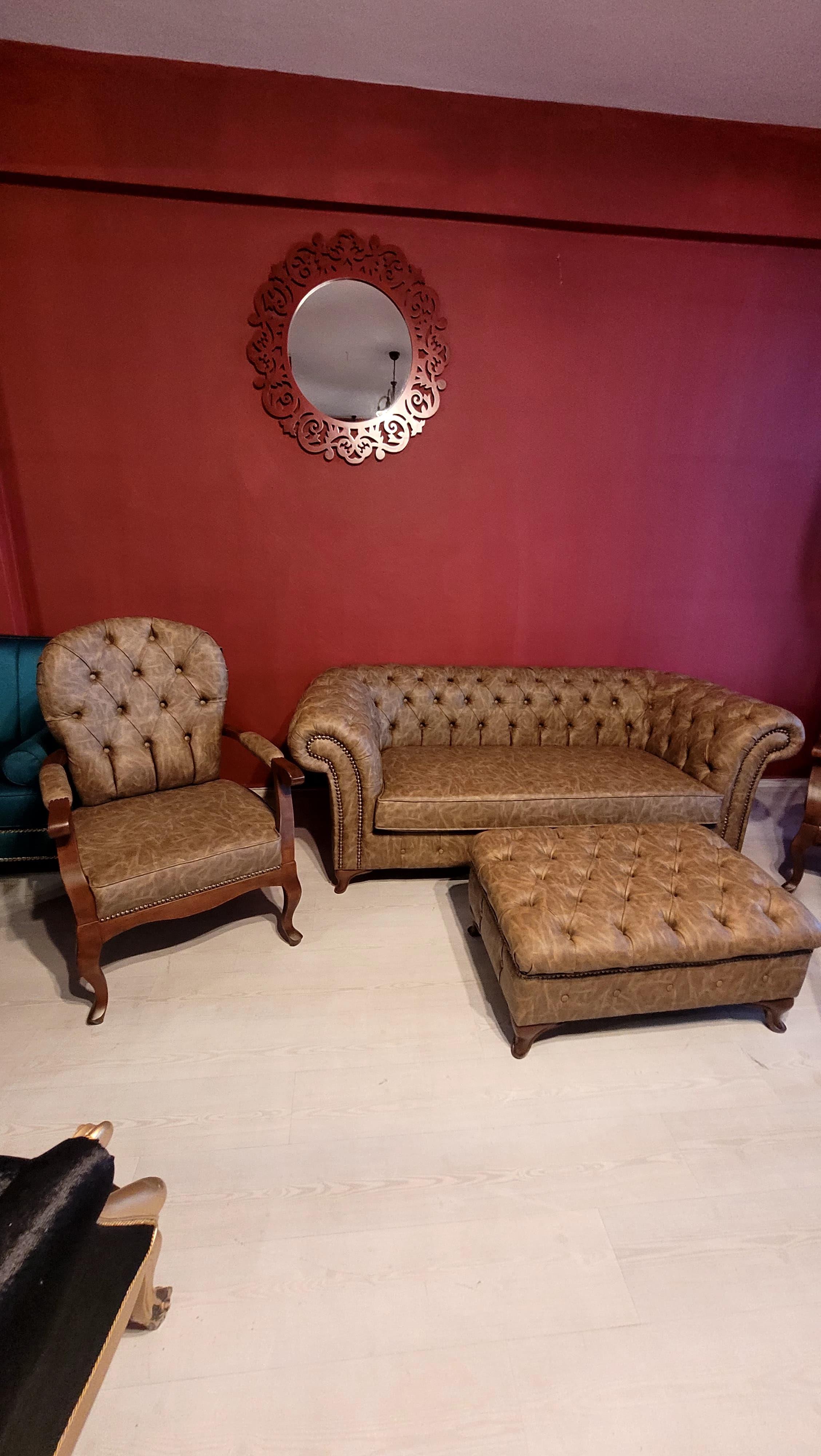 3A MOBİLYA CALİFORNİA CHESTERFİELD TAKIMI 3+1+1+PUF 