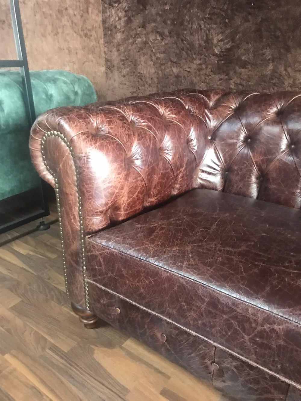 3A MOBİLYA CRANK HAKİKİ DERİ CHESTERFİELD 