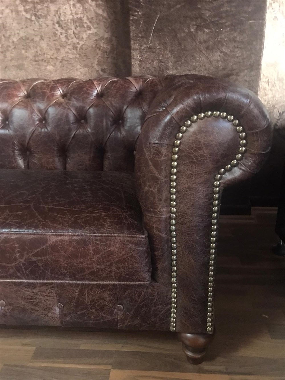3A MOBİLYA CRANK HAKİKİ DERİ CHESTERFİELD 