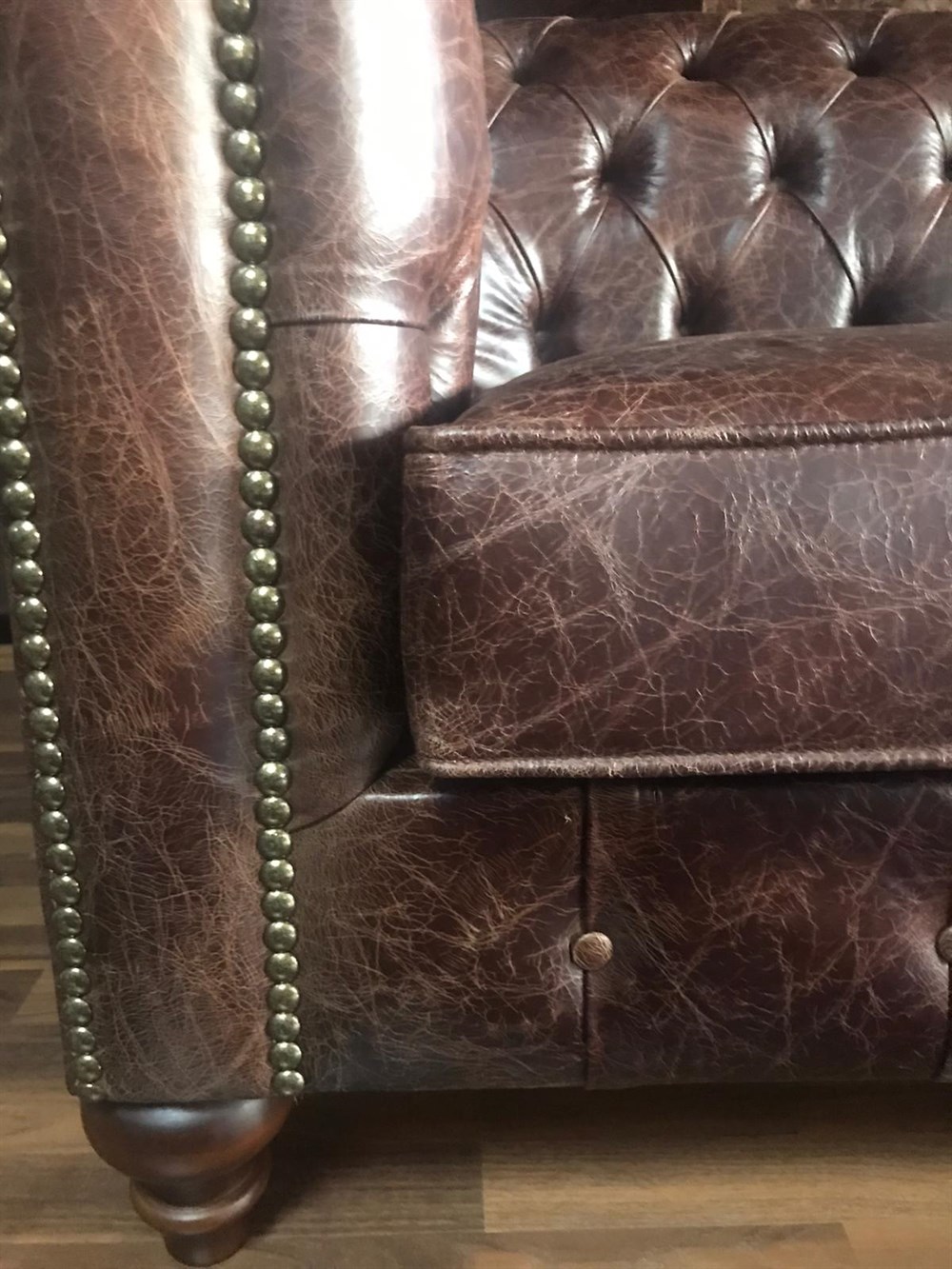 3A MOBİLYA CRANK HAKİKİ DERİ CHESTERFİELD 