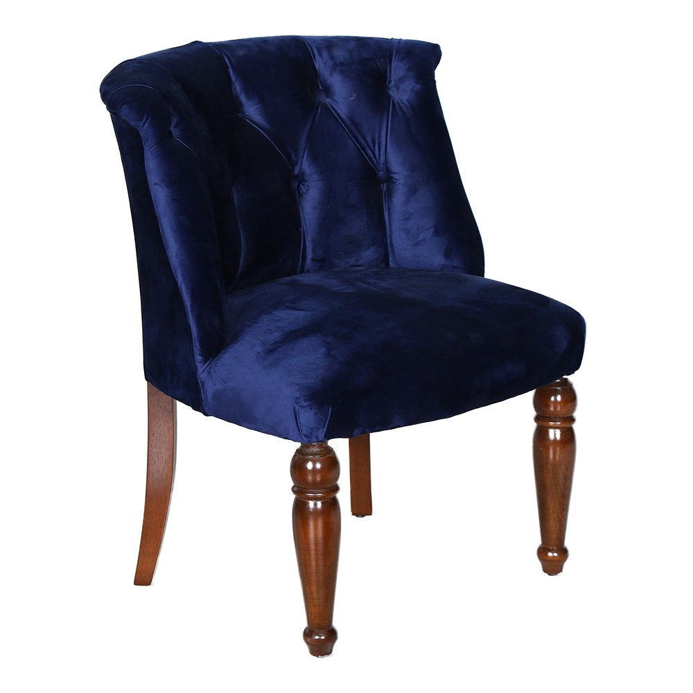 3A Mobilya Dark Blue Kapitone Midi Berjer 