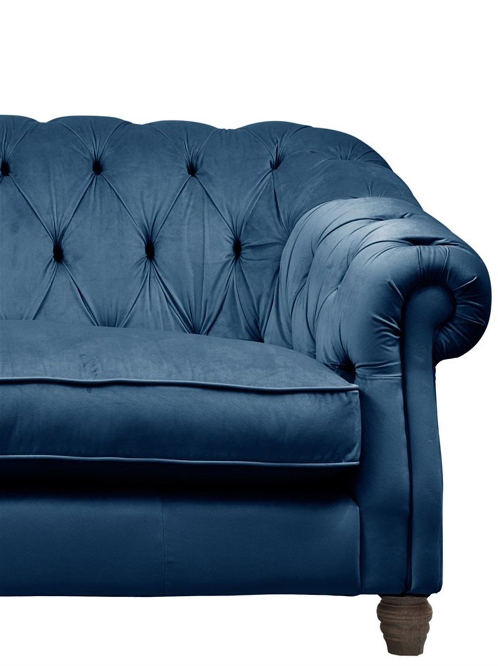 3A Mobilya Dark Blue Velvet Chesterfield