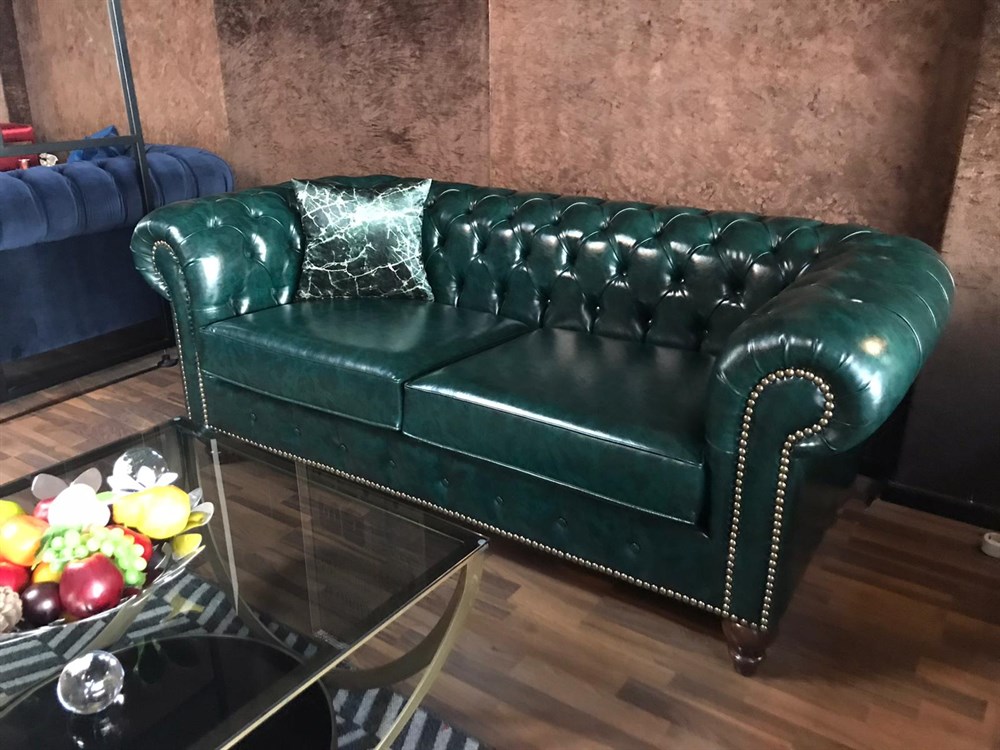 3A Mobilya Dark Green Chesterfield