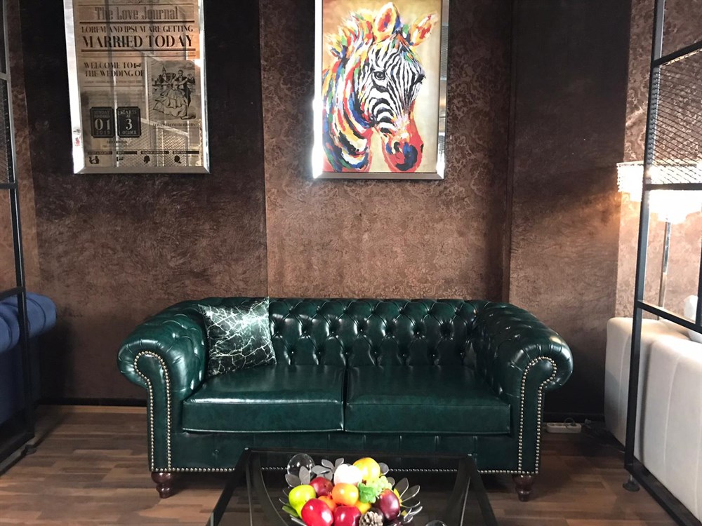 3A Mobilya Dark Green Chesterfield