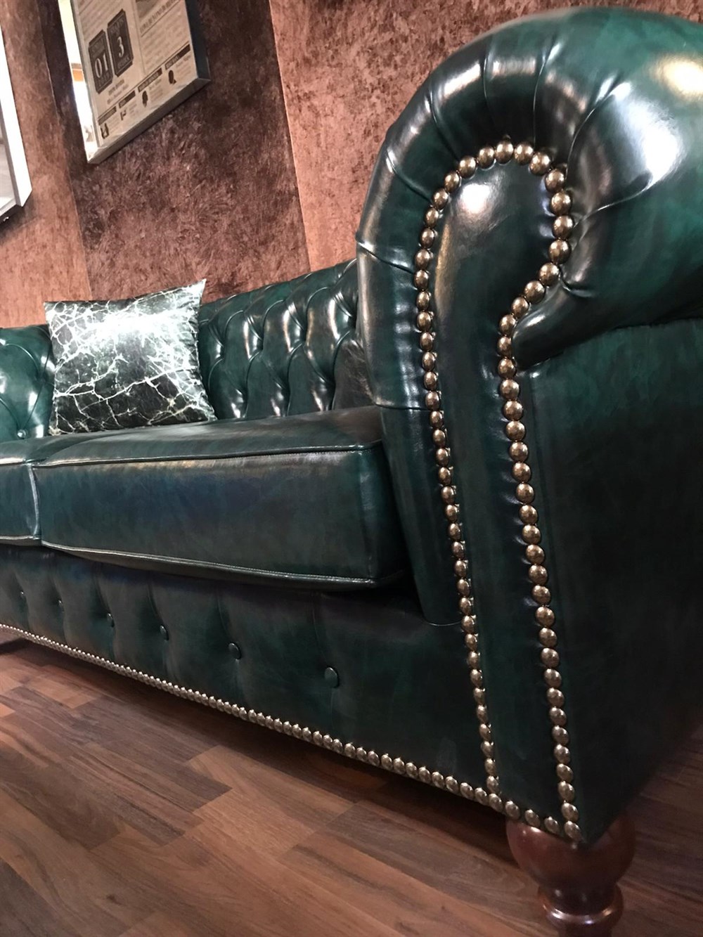 3A Mobilya Dark Green Chesterfield