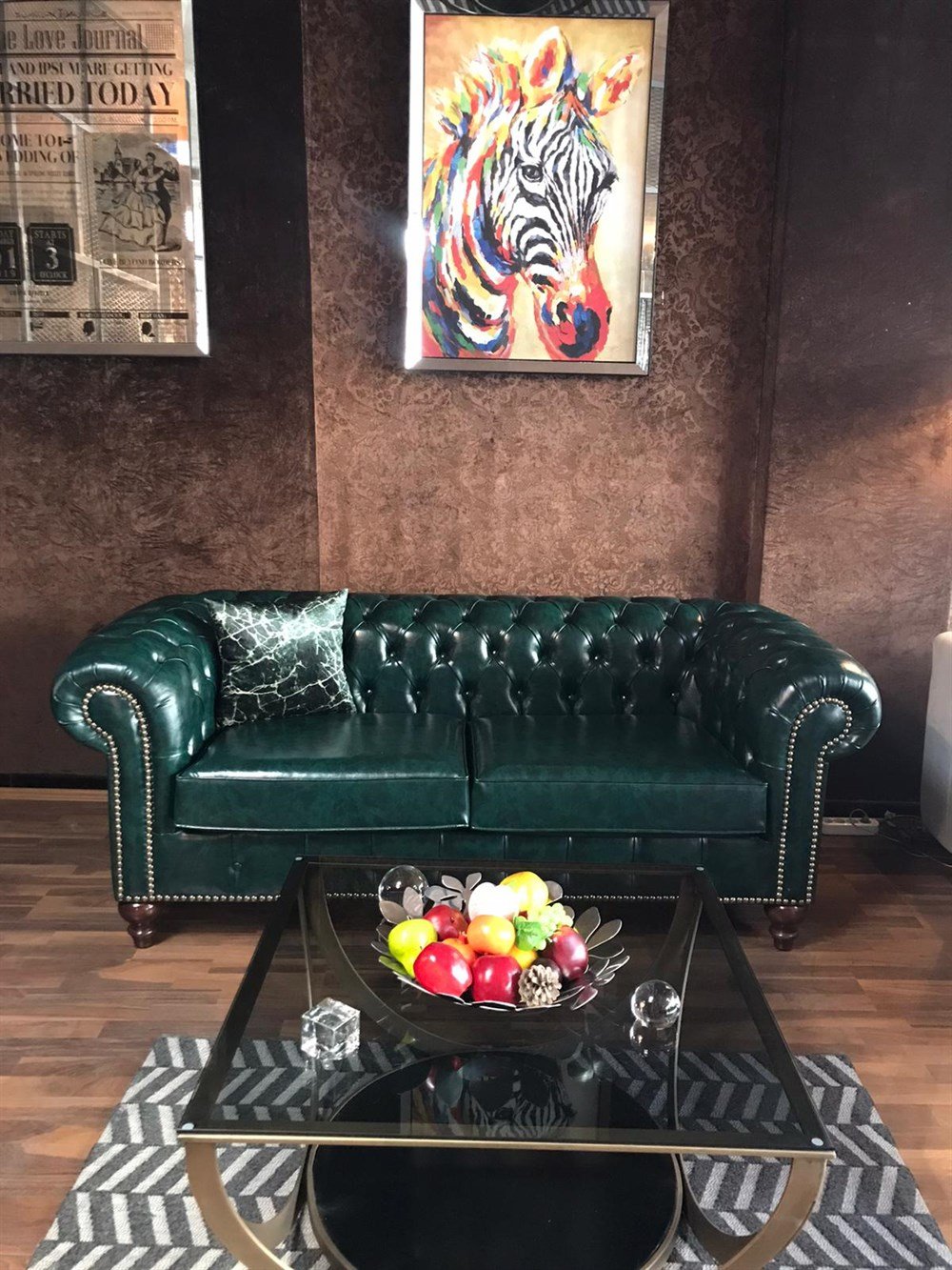 3A Mobilya Dark Green Chesterfield