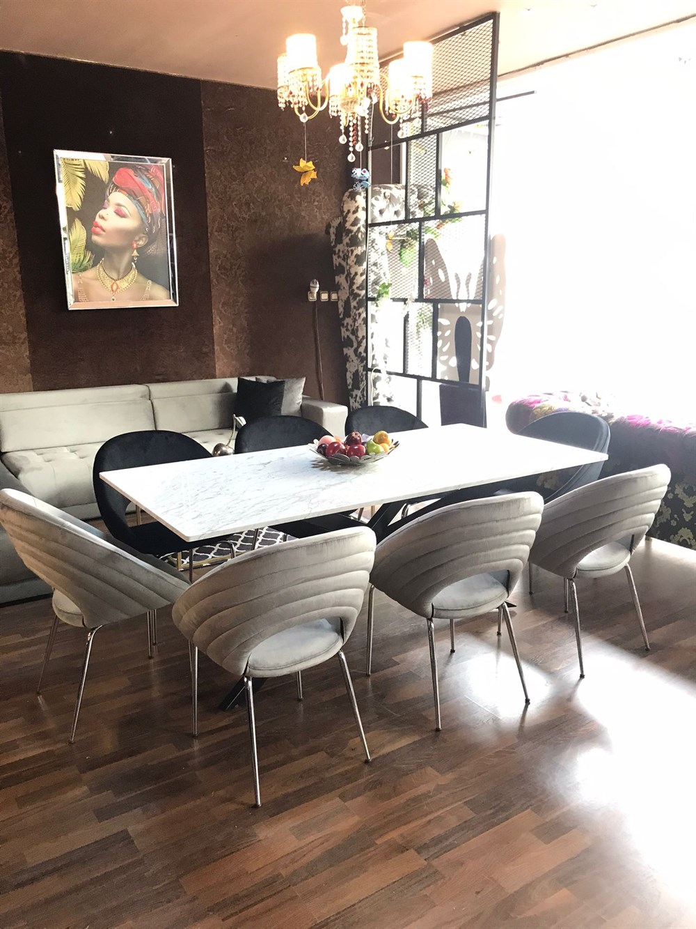 3A MOBİLYA ELEGANCE  MERMER YEMEK TAKIMI