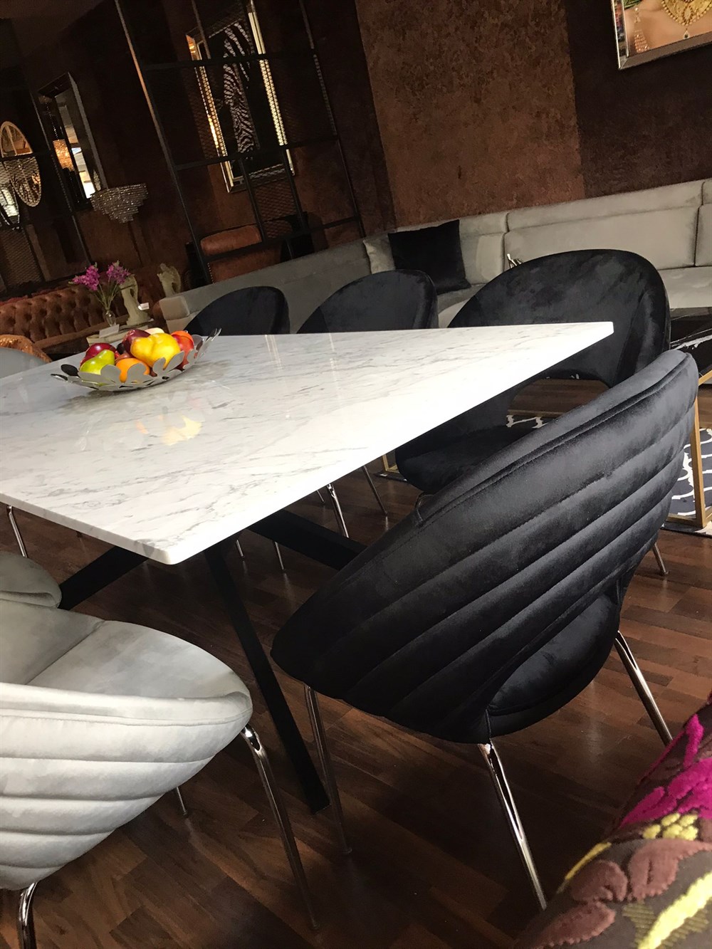 3A MOBİLYA ELEGANCE  MERMER YEMEK TAKIMI