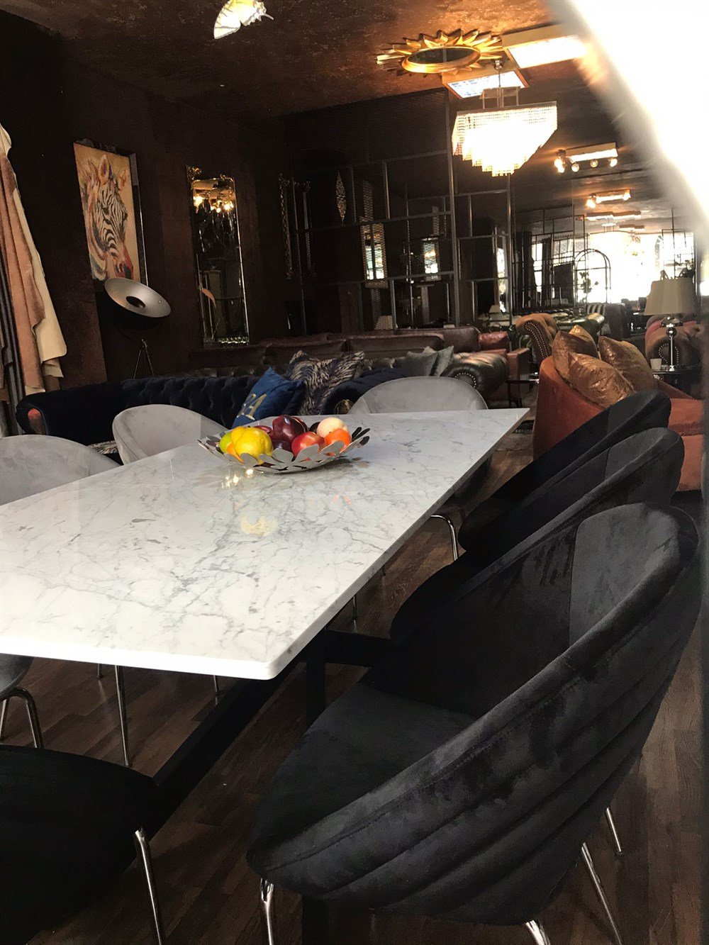 3A MOBİLYA ELEGANCE  MERMER YEMEK TAKIMI