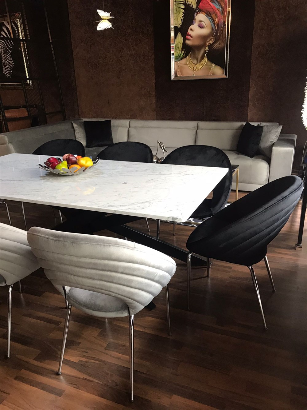 3A MOBİLYA ELEGANCE  MERMER YEMEK TAKIMI