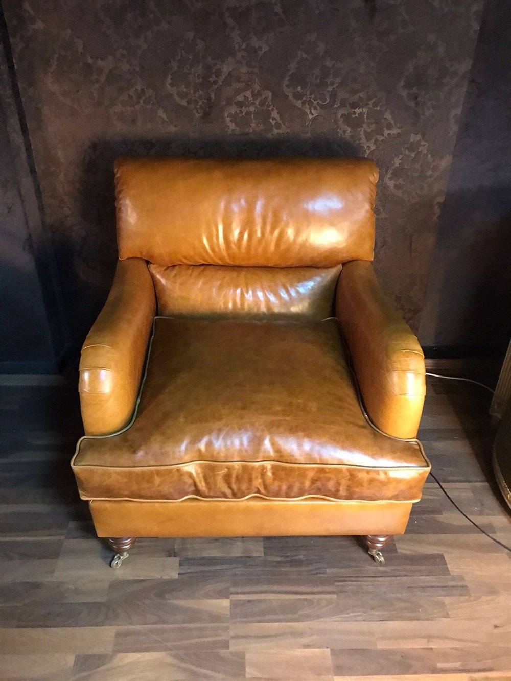 3A MOBİLYA ELEGANCE TABA HAKİKİ DERİ BERJER 