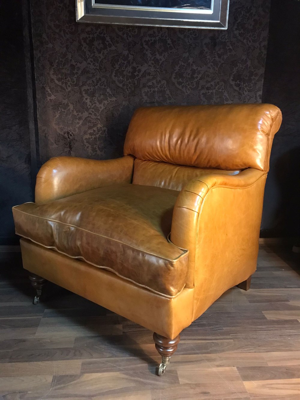 3A MOBİLYA ELEGANCE TABA HAKİKİ DERİ BERJER 