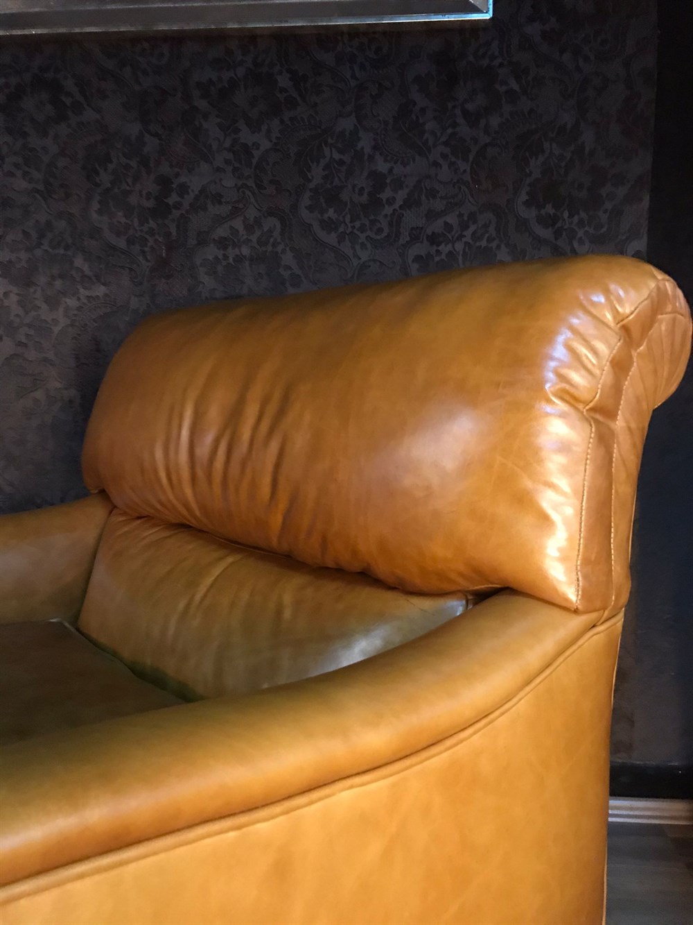 3A MOBİLYA ELEGANCE TABA HAKİKİ DERİ BERJER 