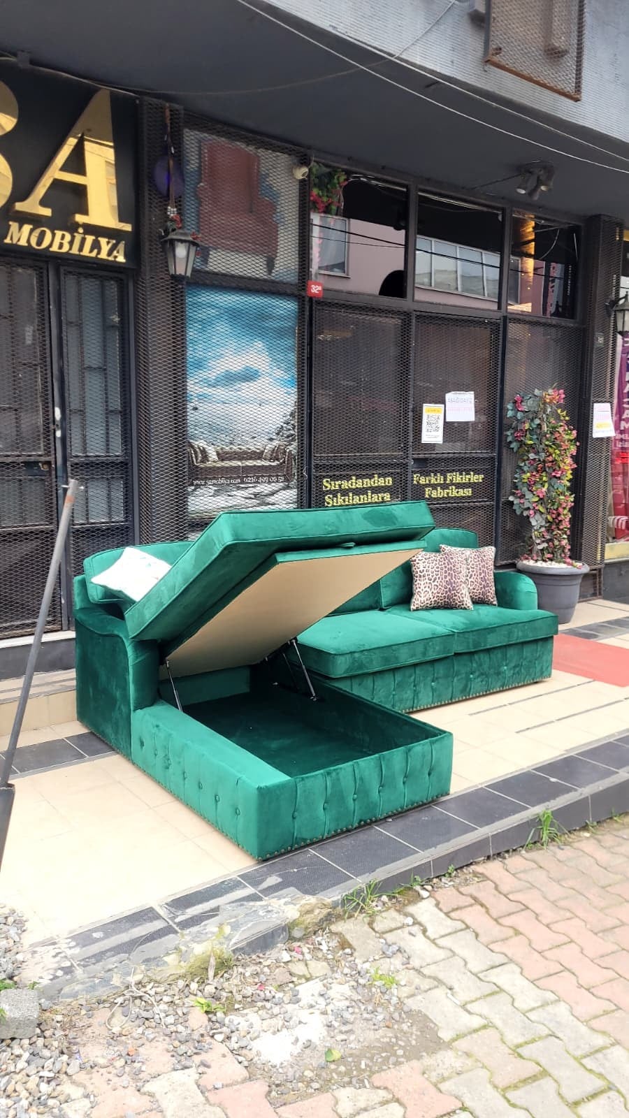 3A MOBİLYA EMERALD GREEN L KANEPE KÖŞE KOLTUK 