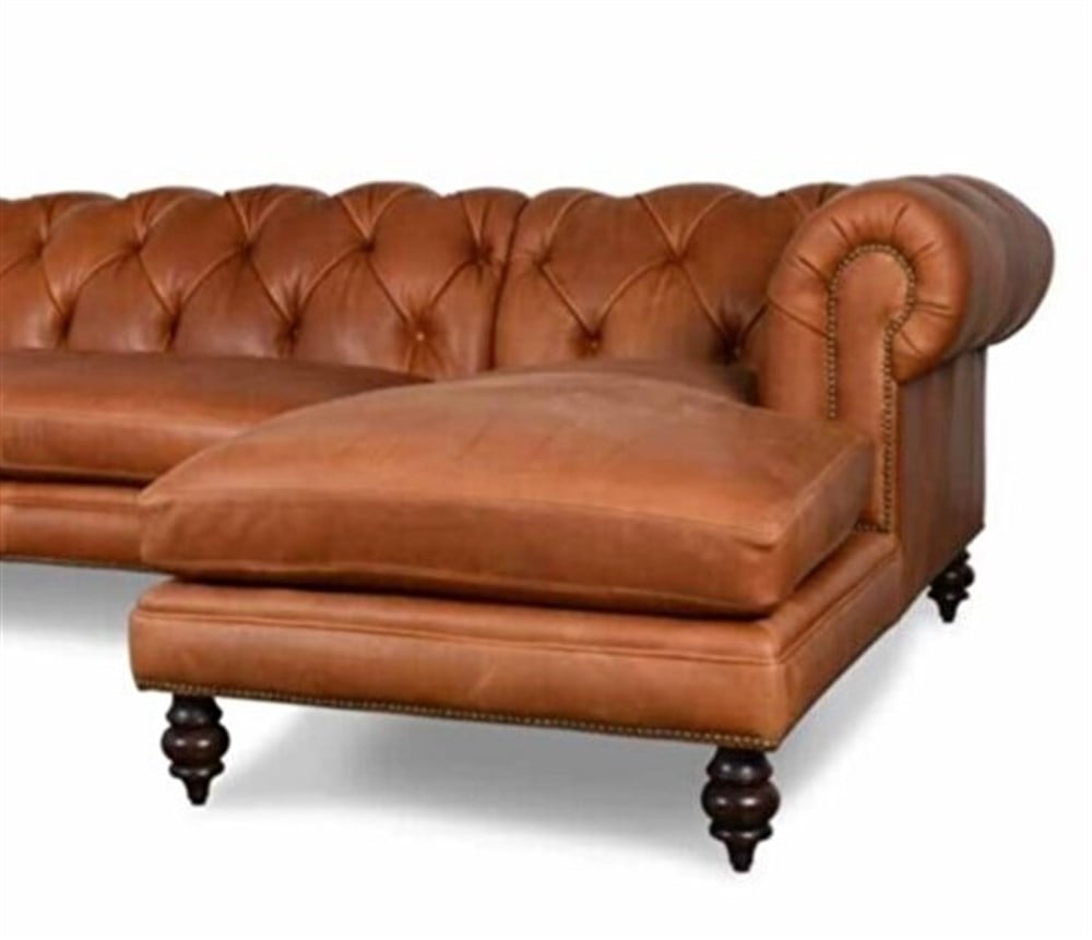 3A MOBİLYA ENGLİS ROYAL HAKİKİ DERİ  U CHESTER KANEPE  