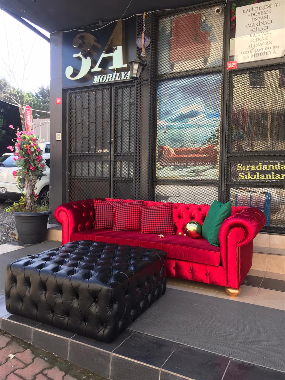 3A Mobilya Full Kapitone Baxter Puf