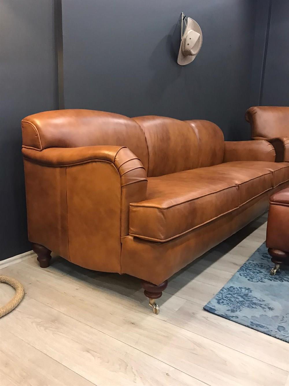 3A MOBİLYA GERÇEK DERİ MODERN TABA  KANEPE