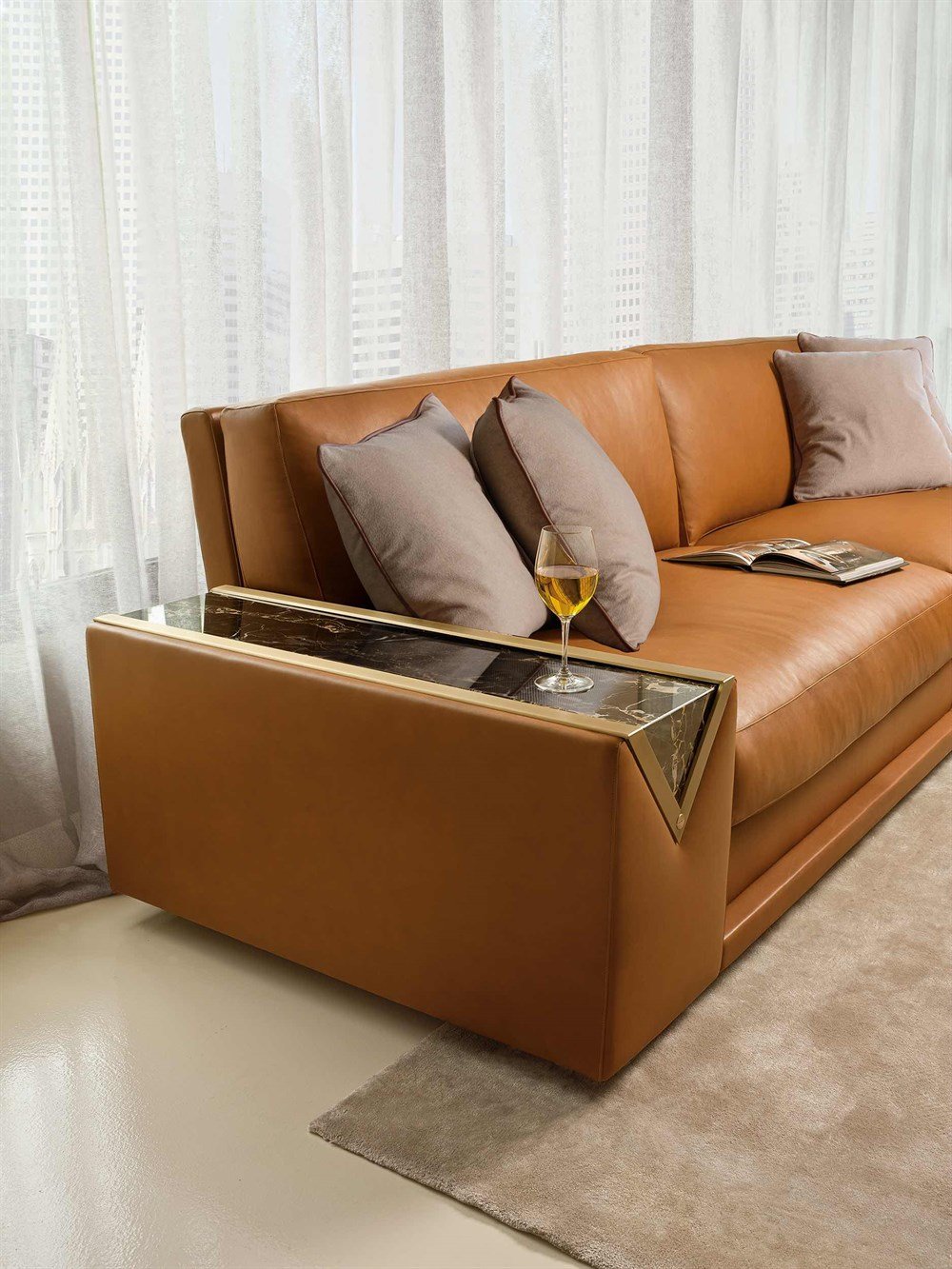 3A MOBİLYA GERÇEK DERİ REAL LEATHER TABA LUXURY KANEPE