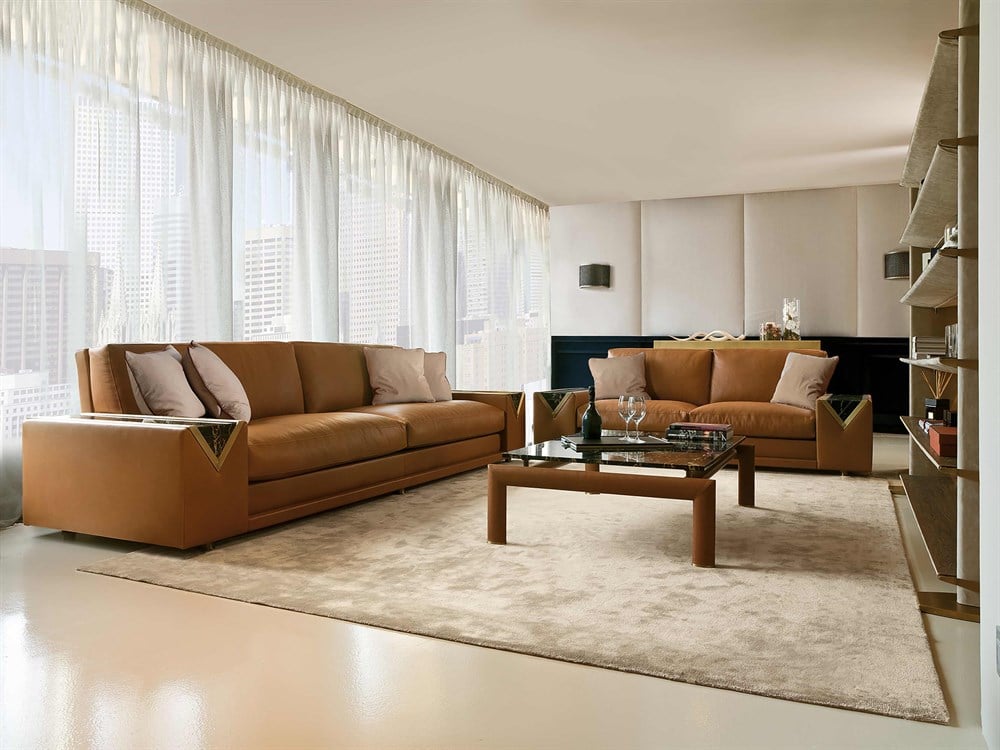 3A MOBİLYA GERÇEK DERİ REAL LEATHER TABA LUXURY KANEPE