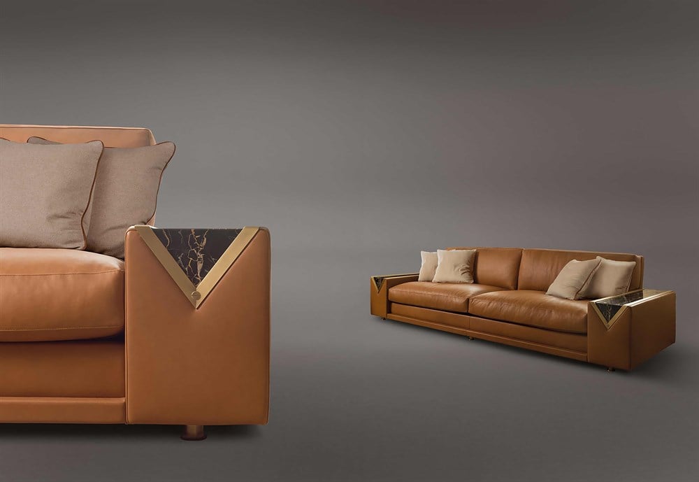 3A MOBİLYA GERÇEK DERİ REAL LEATHER TABA LUXURY KANEPE