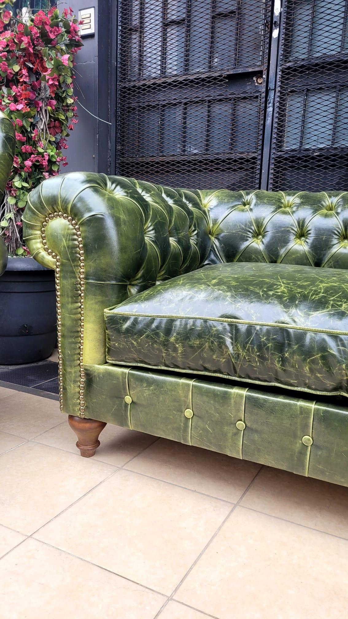 3A MOBİLYA GREEN PULLAP STİNGER CHESTERFİELD TAKIMI 