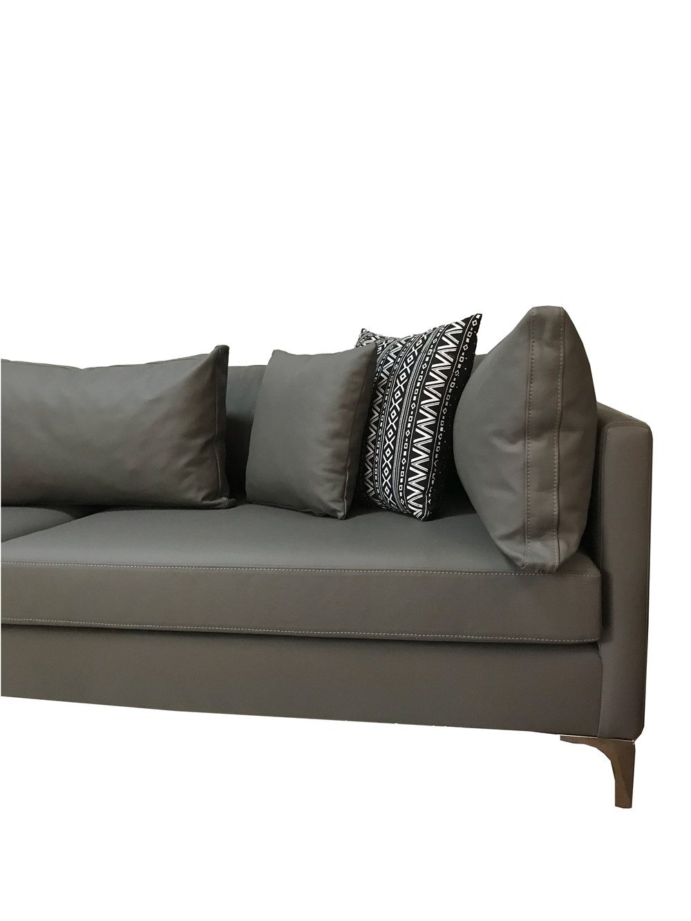 3A Mobilya Grey Modern Gerçek Deri Kanape