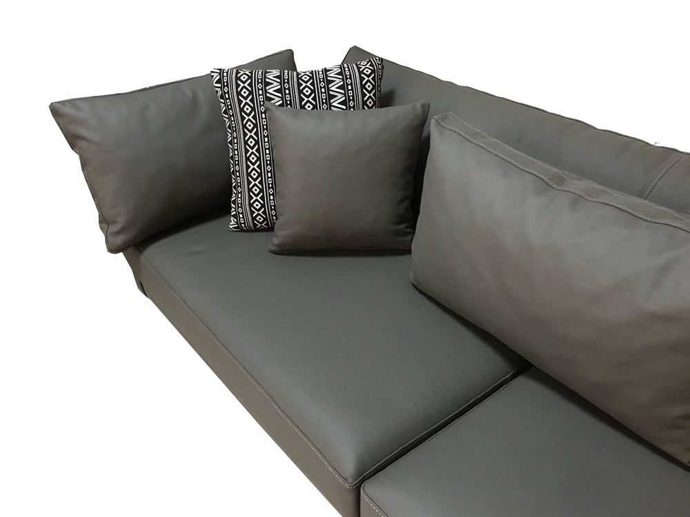 3A Mobilya Grey Modern Gerçek Deri Kanape