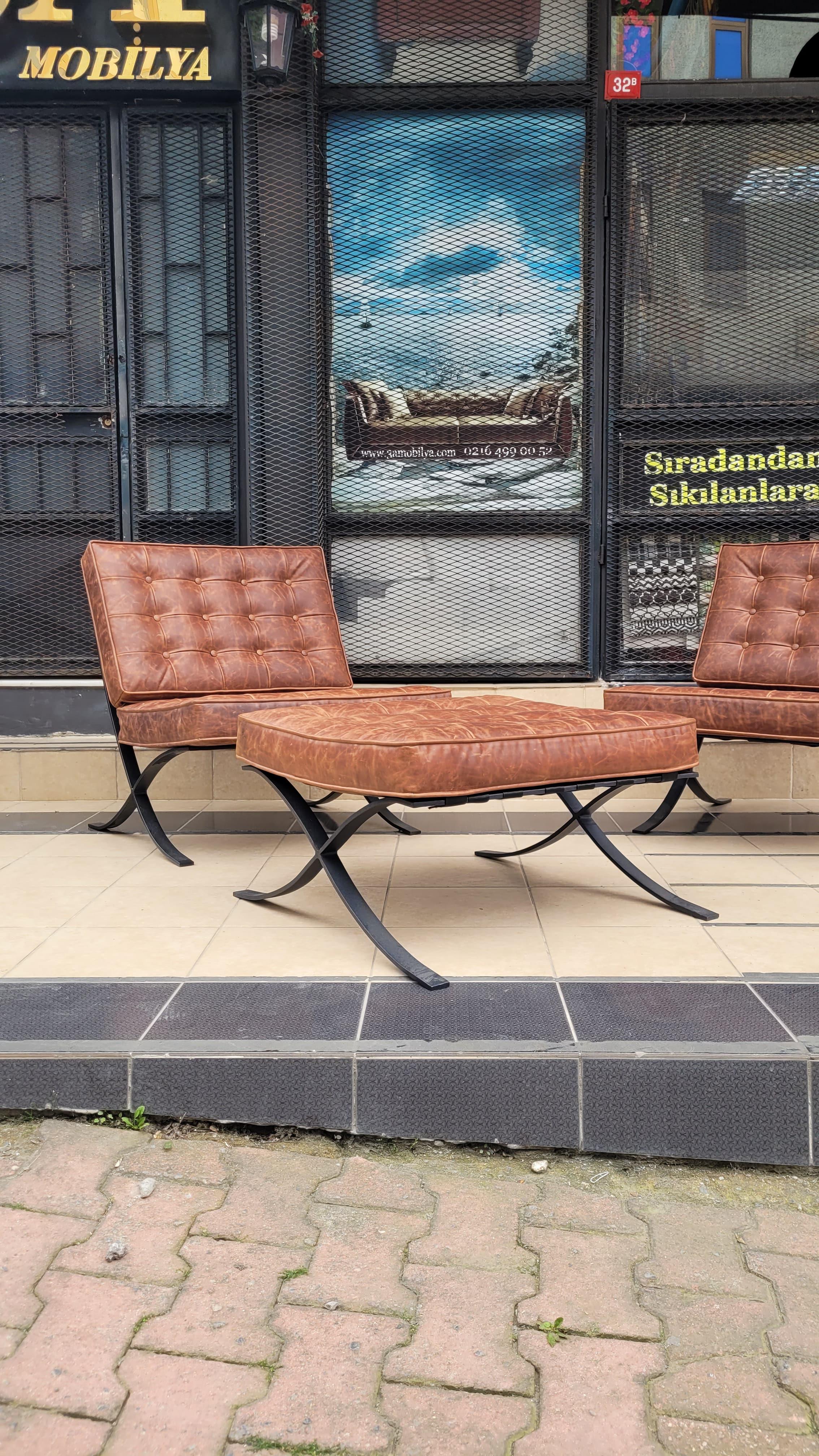 3A MOBİLYA HAKİKİ DERİ BARCELONA  BERJER 