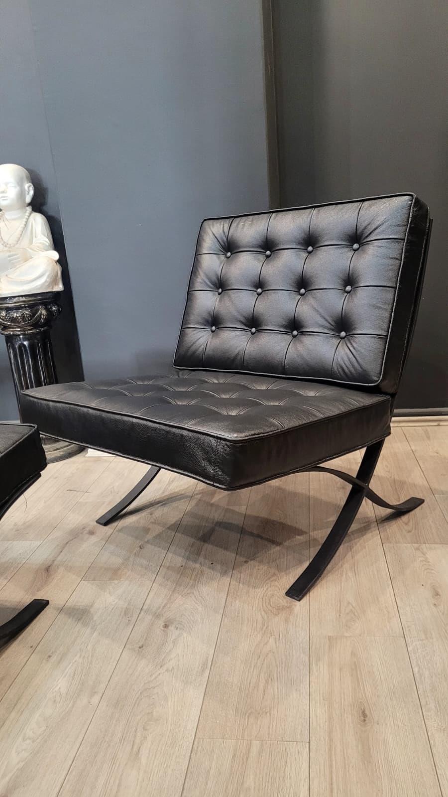 3A MOBİLYA HAKİKİ DERİ BLACK BARCELONA BERJER 